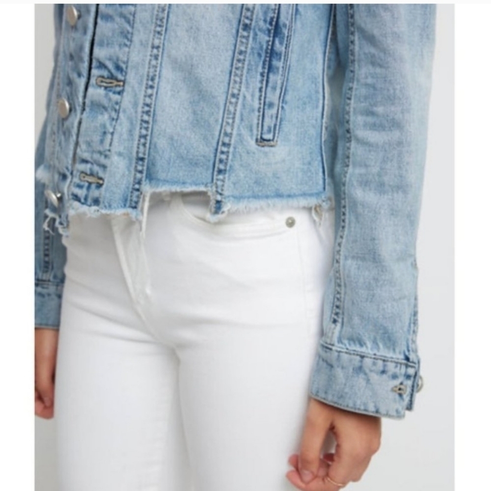 Blank NYC Raw Hem Denim Jacket Size XS - Picture 2 of 10